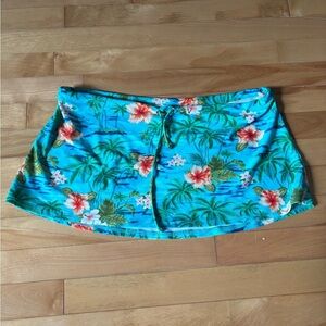 Vintage Christina Tropical Floral Mini Swim Skirt